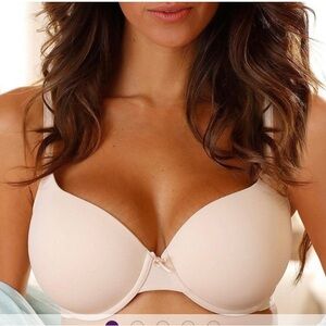 Lascana clear strap padded t-shirt bra. Light nude. Size 34D. Worn only once.
